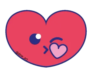 😘 @dew_art 하트, 사랑, 키스, 귀여운, 만화, 발렌타인데이, 카와이 telegram sticker
