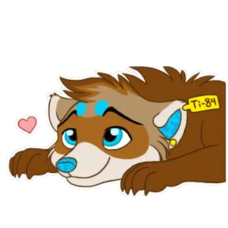 ❤ Ti-84 poilu, animal, mignon, kawaii, dessin animé, marron, cœur whatsapp sticker