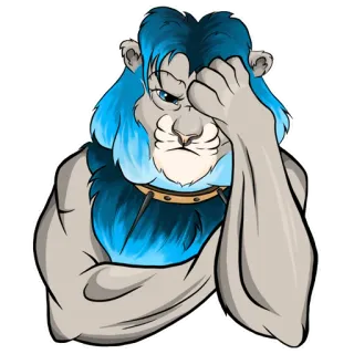 🤦‍♂️ singa, antropomorfik, karakter, kartun, hewan, ilustrasi telegram sticker