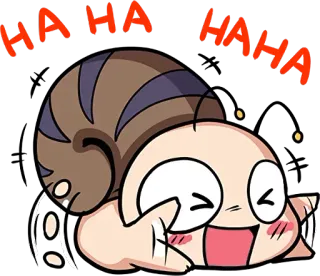 🐌 HAHA HAHA siput, kartun, tertawa, lucu whatsapp sticker