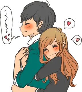 🤗 amor, casal, romance, desenho animado, abraço, afeição telegram sticker