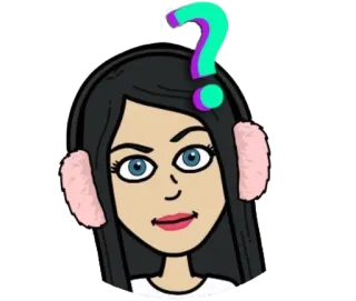 ❔ Cartoon, Frage, Bitmoji, Avatar, Ohren telegram sticker