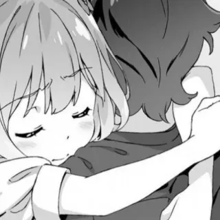 🥰 anime, hug, couple, love, cartoon, affection telegram sticker