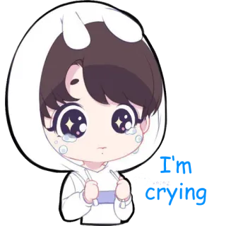 😭 애니메이션, 치비, 귀여운, 카와이, 울음, 슬픈 telegram sticker