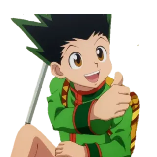 👍 Gon Freecss Hunter x Hunter anime, character, gon freecss, hunter x hunter, thumbs up, cartoon telegram sticker