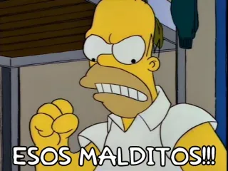 😠 Homer Simpson The Simpsons ESOS MALDITOS!!! ホーマー・シンプソン, ザ・シンプソンズ, 怒り, アニメ, スペイン語, 感嘆符 telegram sticker