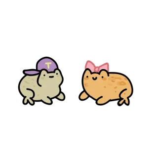 😀 Frosch, Cartoon, Tier, süß, Kröte, Kawaii, Amphibie whatsapp sticker