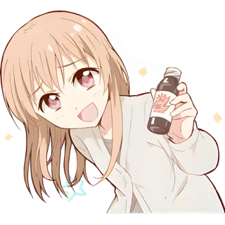 😁 애니메이션, 만화, 소녀, 음료, 귀여운 telegram sticker