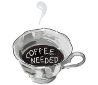 ❤️ COFFEE NEEDED кофе, чашка, напиток, пить, кофеин telegram sticker