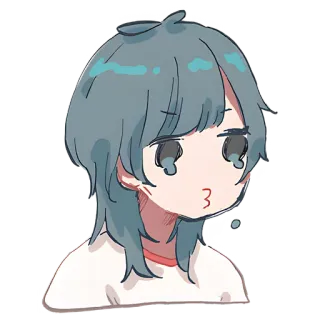 😳 anime, kartun, gadis, stiker, imut, ilustrasi, karakter whatsapp sticker