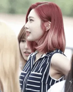 🌨 wanita, orang, rambut merah, potret, profil, korea telegram sticker