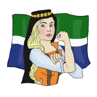💪 женщина, рука, расширение прав, флаг, рисунок, мультфильм telegram sticker