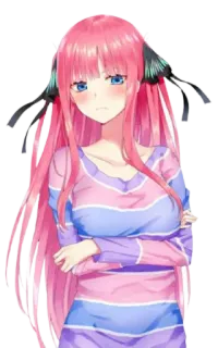 ☺️ Nino Nakano The Quintessential Quintuplets anime, manga, pink hair, tsundere, Nino Nakano, The Quintessential Quintuplets telegram sticker