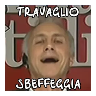 😈 TRAVAGLIO
SBEFFEGGIA osoba, portret, mem telegram sticker