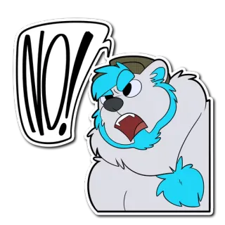 ❌ NO! Kartun, Binatang, Beruang, Marah, Tidak, Ekspresi whatsapp sticker