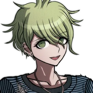 😄 Rantaro Amami Danganronpa Anime, Trò chơi điện tử, Nhân vật, Tóc xanh lá telegram sticker