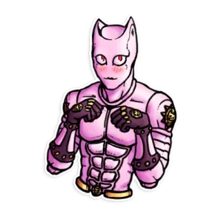 😊 Killer Queen JoJo's Bizarre Adventure อนิเมะ, มังงะ, โจโจ้, Killer Queen, สแตนด์, การผจญภัยสุดพิสดาร, สีชมพู whatsapp sticker