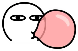 😗 gomma da masticare, cartone animato, adesivo, personaggio, disegno, semplice telegram sticker