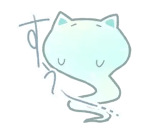 👻 すう kucing, hantu, imut, kawaii, jepang, stiker whatsapp sticker