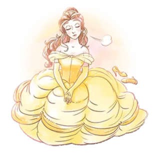 😔 Belle Beauty and the Beast belle, princess, disney, beauty and the beast, ballgown, cartoon telegram sticker