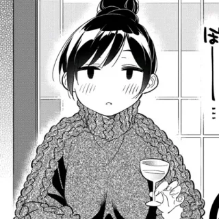 🥴 は Anime, Manga, Ragazza, Bevanda, Maglione telegram sticker