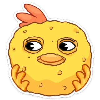 👀 卡通, 搞笑, 可爱, 黄色, 插画, 角色 telegram sticker
