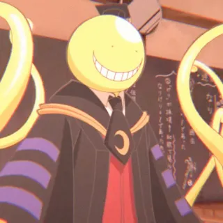 😀 Koro-sensei Assassination Classroom Anime, Professor, Amarelo, Tentáculos, Sorriso telegram sticker