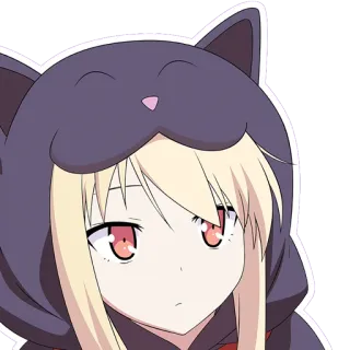 😒 Anime, Cô gái, Kawaii, Mèo, Áo hoodie, Dễ thương telegram sticker