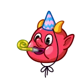 🥳 tiệc, ác quỷ, quỷ dữ, lễ kỷ niệm, phim hoạt hình, hài hước, nhân vật telegram sticker