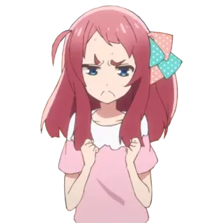 😠 アニメ, 女の子, 怒り, 漫画, ピンク髪, かわいい telegram sticker