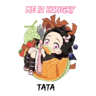 🍽 Nezuko Kamado Demon Slayer ME IZ HUNGRY
TATA Anime, Chibi, Süß, Nezuko, Demon Slayer, Essen, Hungrig telegram sticker