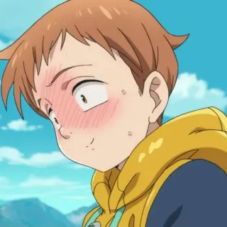 😳 King The Seven Deadly Sins Аниме, Король, Семь смертных грехов, Мультфильм, Краснеющий, Милый telegram sticker
