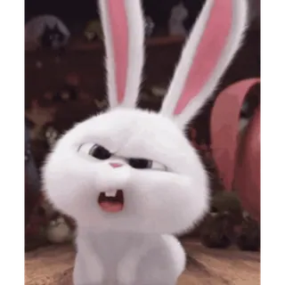 🤨 Snowball The Secret Life of Pets conejo, conejito, lindo, animal, dibujo animado whatsapp sticker