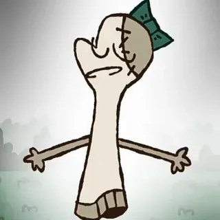 🧦 cartoon, character, art, stitches, bow, standing telegram sticker