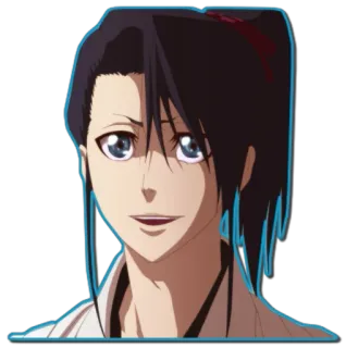 😃 Byakuya Kuchiki Bleach Anime, Masculino, Sorriso, Cabelo preto, Byakuya Kuchiki, Bleach whatsapp sticker