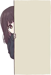 👀 anime, meisje, schattig, piepen, chibi, kawaii whatsapp sticker