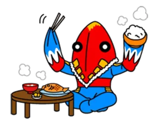 🍚 makanan, meja, sumpit, nasi, ikan telegram sticker