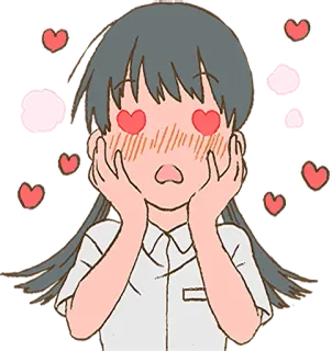 😍 Anime, Amour, Coeurs, Mignon, Fille, Sticker whatsapp sticker