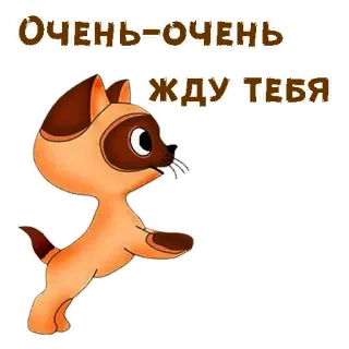 😌 ОЧЕНЬ-ОЧЕНЬ ЖДУ ТЕБЯ cartoon, animal, waiting, cat, cute telegram sticker