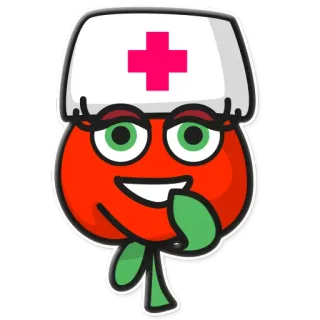 👩‍⚕️ Tomate, Krankenschwester, Gesundheitswesen, Cartoon, niedlich telegram sticker