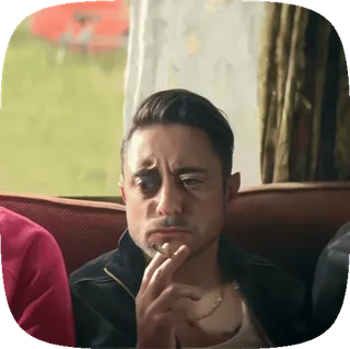 🤔 мужчина, курение, сигарета, портрет telegram sticker