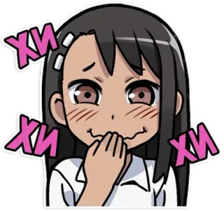 😆 ху Аниме, Девушка, Эмоции, Русский язык, Персонаж, Стикер, хуй telegram sticker