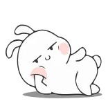 🍑 conejo, lindo, perezoso, dormilón, acostado, relajante, conejito whatsapp sticker