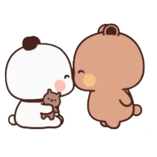 👩‍❤️‍💋‍👨 น่ารัก, หมี, ความรัก, การ์ตูน, น่าเอ็นดู telegram sticker