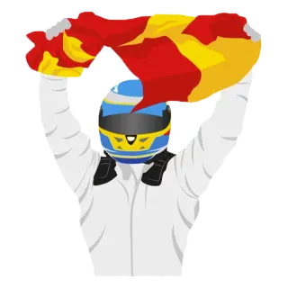🇪🇸 Rennen, Fahrer, Helm, Sieg, Motorsport, Feier telegram sticker