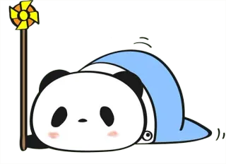 😒 panda, lucu, kawaii, hewan, kartun, malas, mengantuk, tempat tidur whatsapp sticker