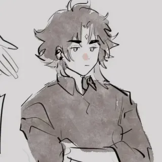 ☁️ Anime, Manga, Rysunek, Szkic, Kreskówka, Ilustracja telegram sticker