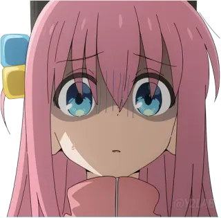 😰 Hitori Gotoh Bocchi the Rock! อนิเมะ, Bocchi the Rock, ฮิโตริ โกโต, เศร้า, น่ารัก, ประหม่า telegram sticker