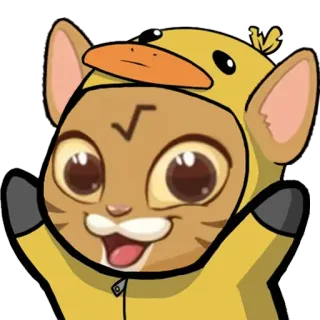 🐥 gato, pato, animal, lindo, pegatina, gracioso, kawaii telegram sticker