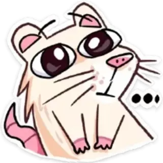 😐 rat, mignon, animal, dessin animé, drôle, rongeur telegram sticker